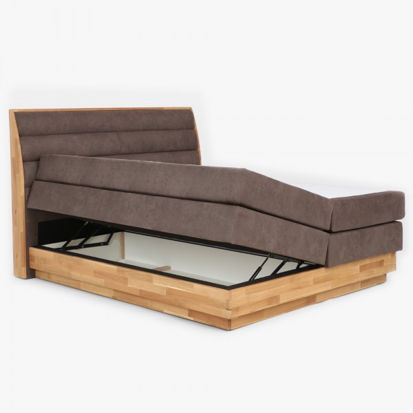 Łóżko Boxspring ze schowkiem, Marisa 180 brązowe